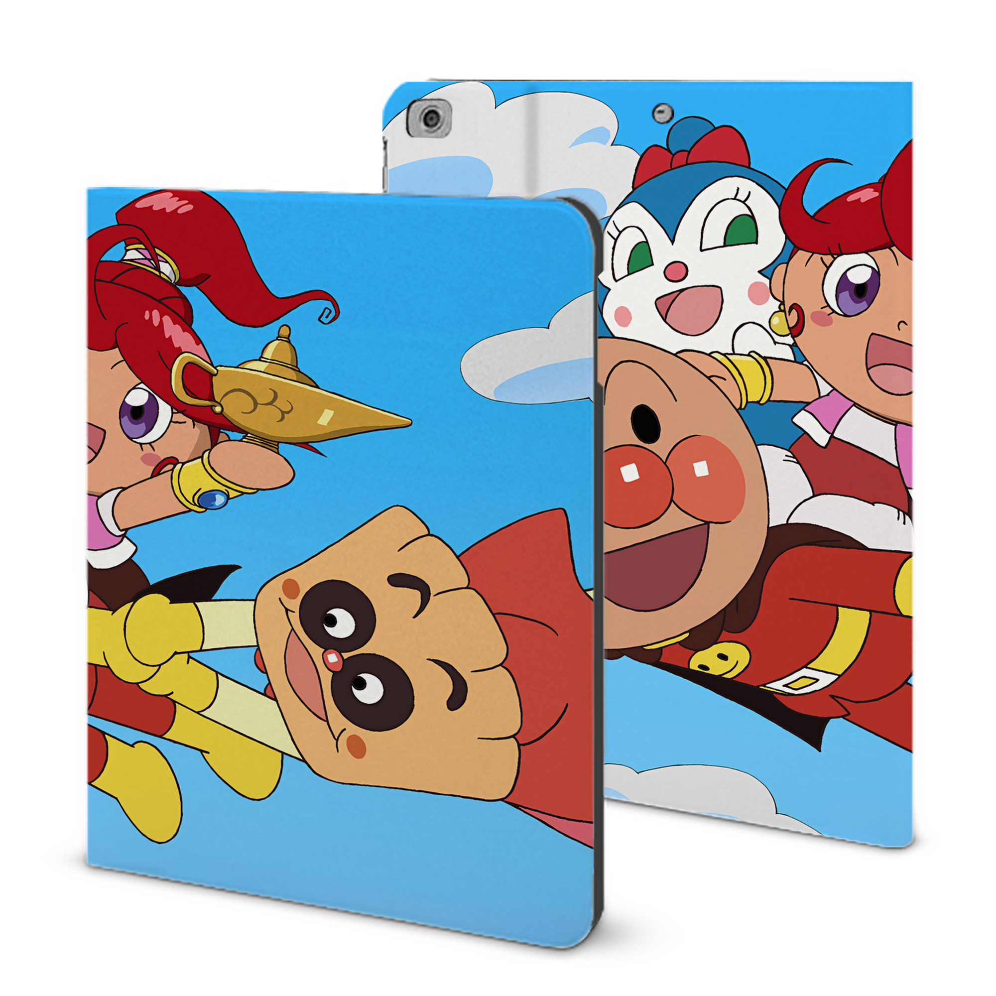 （画像用） アンパンマン Anpanman IPad ケース ブック型 PUレザー TPU 耐衝撃 軽量 薄型 ペン収納なし 全面保護 IPad 各モデル対応